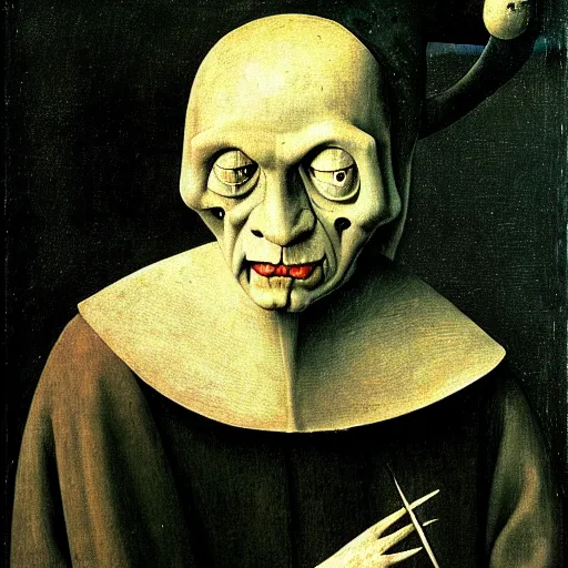 Image similar to portrait of a demon by hieronymous bosch