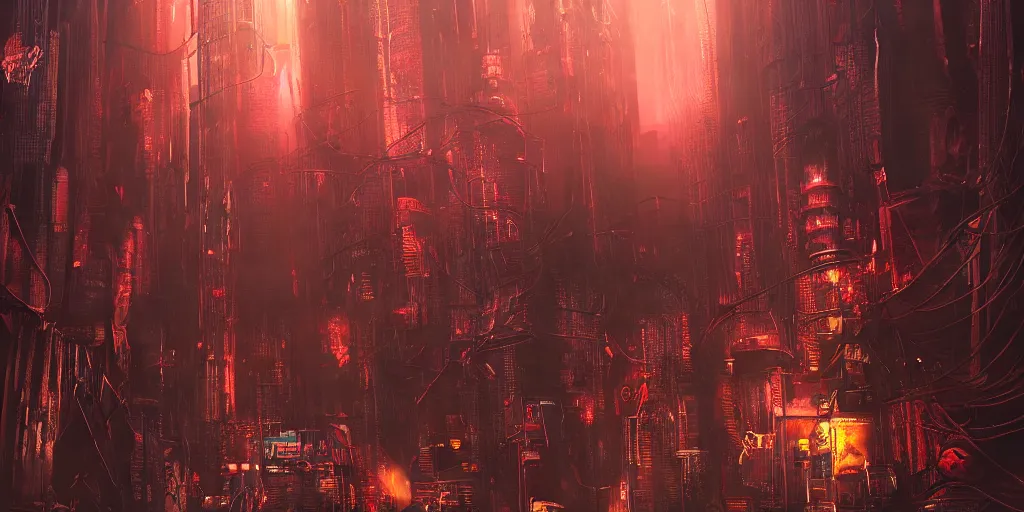 Prompt: cyberpunk chtulhu closeup, fallout 5, studio lighting, deep colors, apocalyptic setting, vertically mirrored city