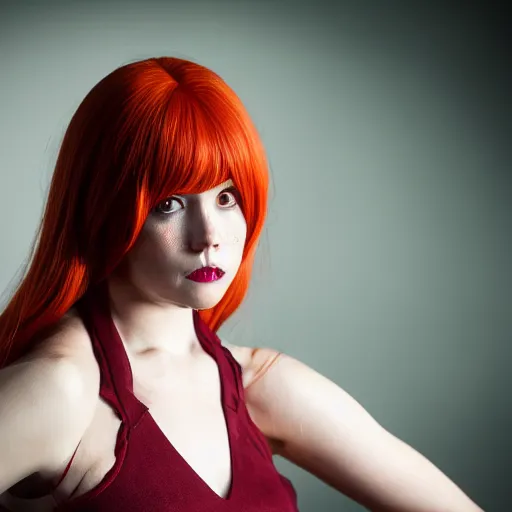 Prompt: Mary Jane cosplay by Dominique Mcelligott, seductive gaze, 8k, professional photography, cinematic studio shot, dark, smoke