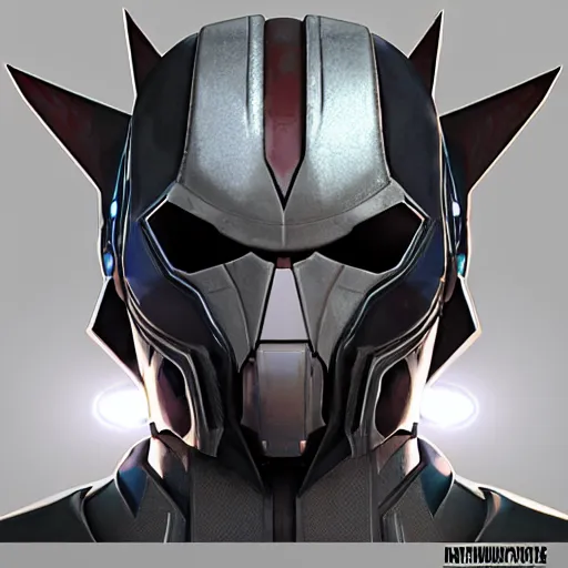 Prompt: very symmetrical!! cyberpunk cowl design concept asset art from video game, captain america, batman, gambit from x - men, horizon zero dawn, metal gear solid, mecha, deviantart, artstation, marmoset toolbag render, unreal engine