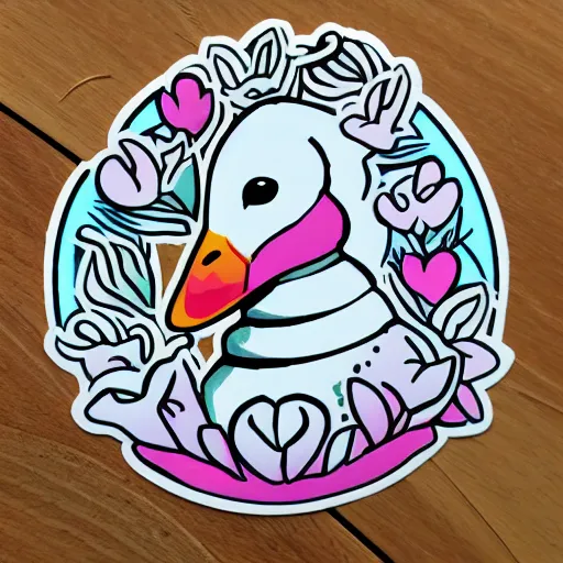 Image similar to cute goose sticker concept design