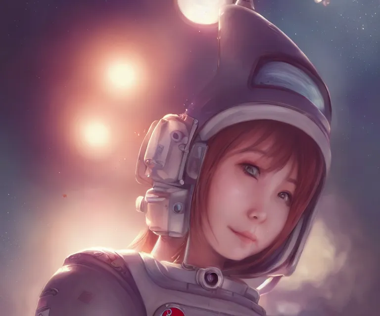 Prompt: cute friendly astronaut in tokyo by charlie bowater and titian and artgerm, intricate, face, symmetrical eyes, japanese akihabara street cityscape, elegant, beautiful, highly detailed, dramatic lighting, sharp focus, trending on artstation, artstationhd, artstationhq, unreal engine, 4 k, 8 k