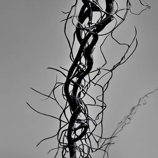 Image similar to tendrils of a climber vine, award winning black and white photography