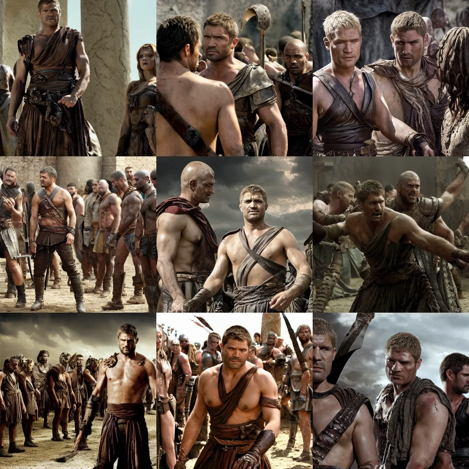 Prompt: a scene from spartacus ( tv show )