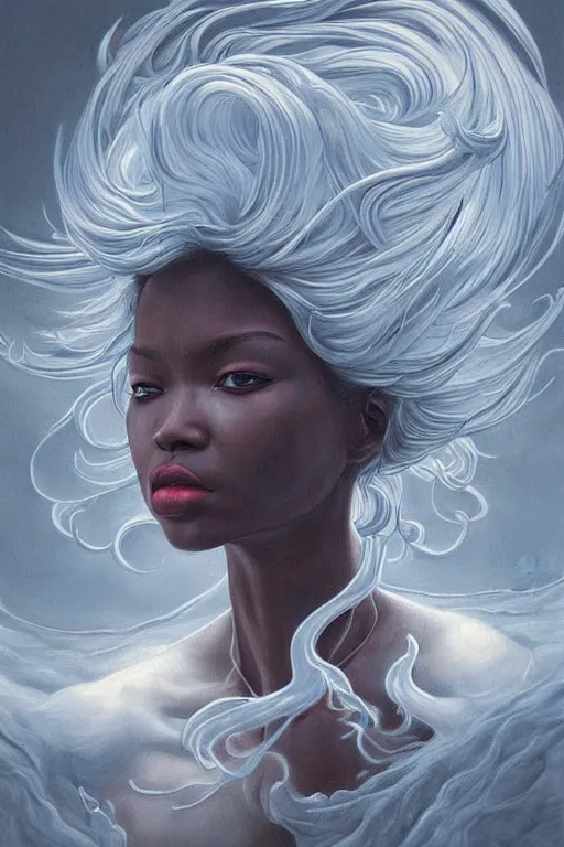 Image similar to hyper realistic painting of a storm by james jean trending on artstation. extremely detailed.