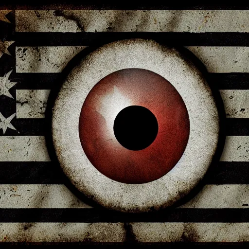 Image similar to a flag with a human eyeball on it, graphic design