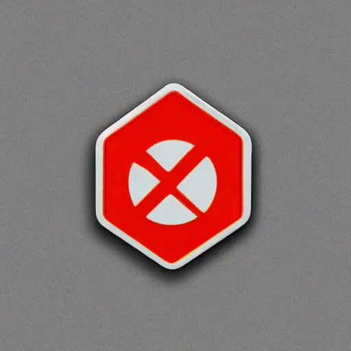 Image similar to an award - winning photo of a retro minimalistic clean fire warning enamel pin, behance