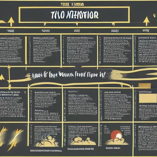 Prompt: a beautifully illustrated flowchart explaining the beginning and end of the universe