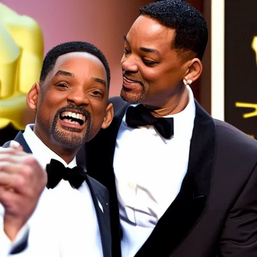 Prompt: will smith hugs chris rock at the oscars