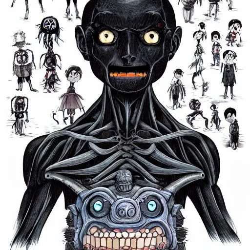 Image similar to a dark humanoid, hyper detailed, in the style of studio ghibli and and studio ghibli and studio ghibli, selfie