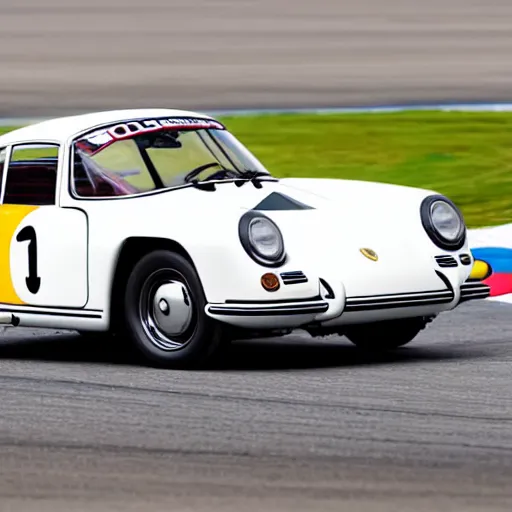 Image similar to a 1 9 6 0 porsche 7 1 8 rs 6 0 driving on a race track