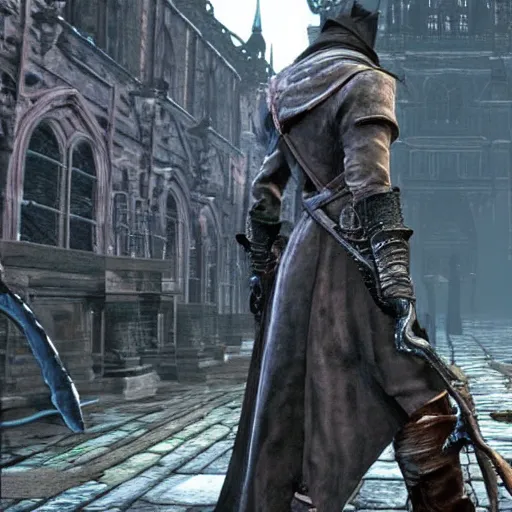 Prompt: bloodborne video game running on the playstation 1, psx gameplay, video walkthrough, low - poly, fromsoftware