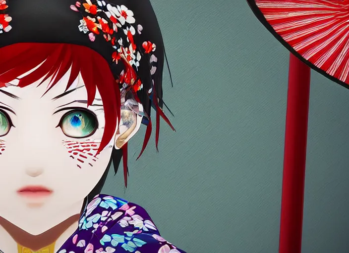 Image similar to himiko priestess kimono night tokyo street 4 k ultra realistic beautiful eyes epic lighting high detail masterpiece