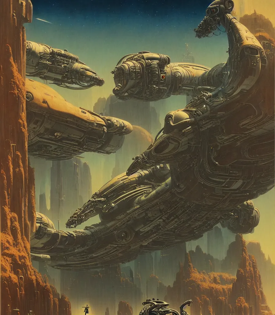 Image similar to exquisite imaginative scifi alien poster art, movie art, cyberpunk, james gurney, james jean, frank frazetta, 8 k, denoised, sharp, crisp, high quality, cinematic wes anderson and hasui kawase and scott listfield sci - fi style hyperrealism