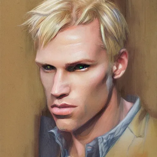 Prompt: handsome blond, by jon foster