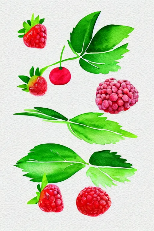 Image similar to minimalist watercolor art of a berry, illustration, vector art