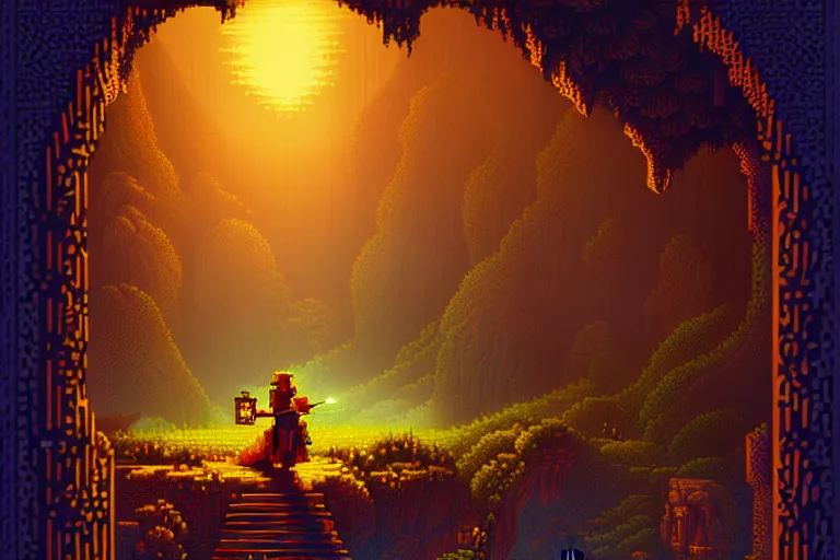 Image similar to the bard's tale, beautiful detailed pixelart by albertov, intricate details, beautiful, dithered gradients, volumetric lighting, cgsociety, artstation, smooth, sharp focus, 2 d illustration, amazing art by dan mumford