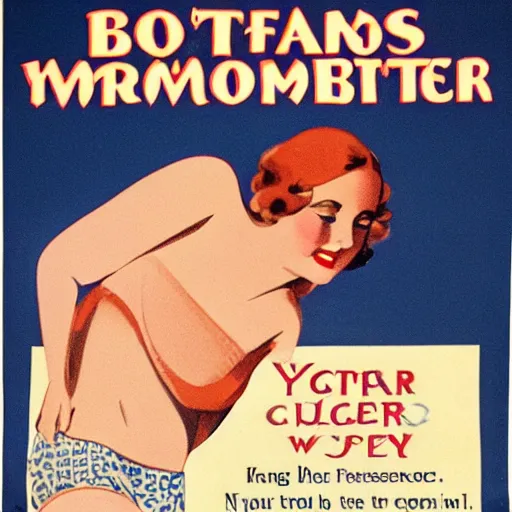 year 1 9 2 8 commercial poster for asbestos underwear