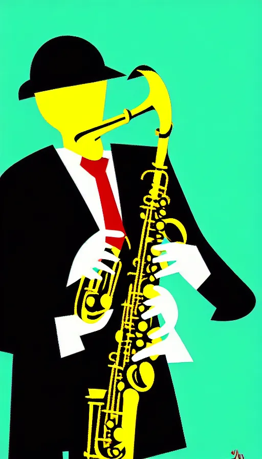 Prompt: jazz saxophone player by jesper esjing