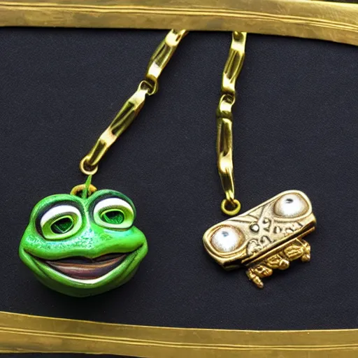 Image similar to pre - columbian pepe the frog jewelry