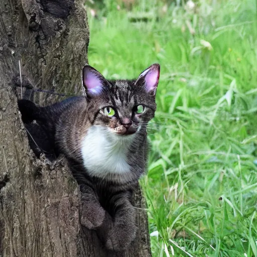 Image similar to cat spider hybrid hunting in the wild