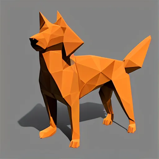 Prompt: low poly dog