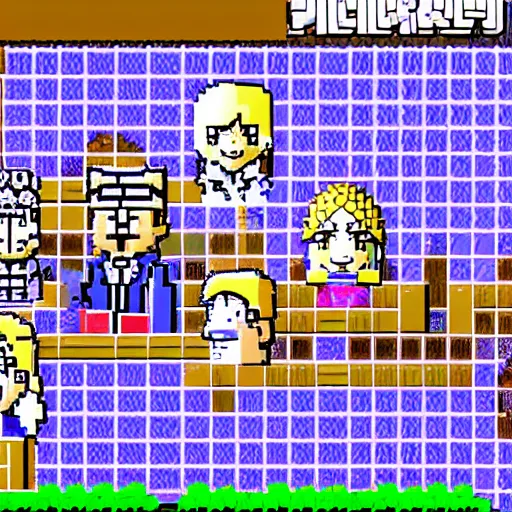 Prompt: trump as 8 - bit nintendo character sprite screenshot