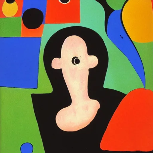 Image similar to portrait of a famous woman by joan miro
