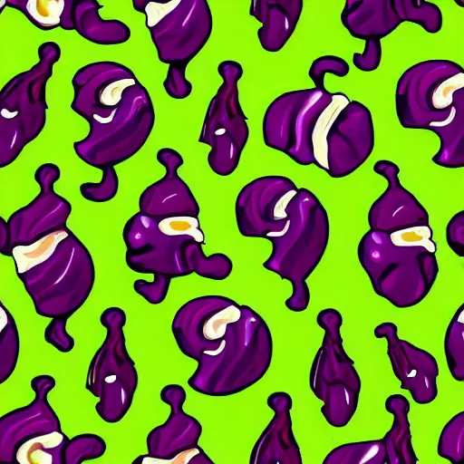 Image similar to isometric repeating pattern of snails on lettuce