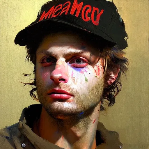 Prompt: portrait of mac demarco, detailed face, detailed painting, epic lighting, by ilya repin, phil hale and kent williams