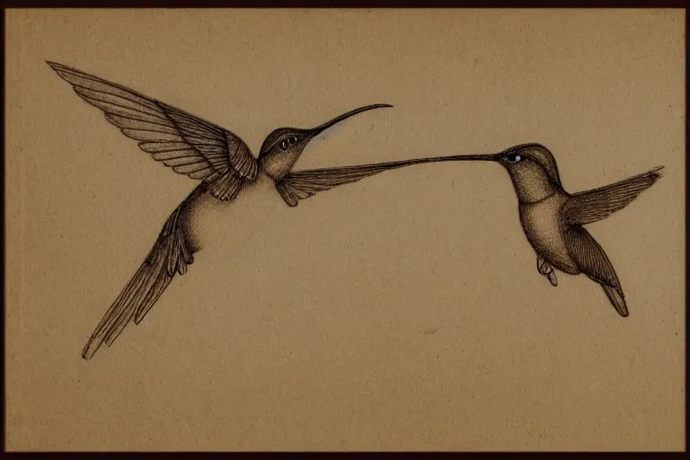 Image similar to Hummingbird mechanics papyrus, Da Vinci Drawing