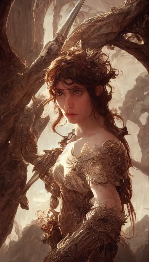 Image similar to sappho, warhammer, lord of the rings, sweaty, intricate, highly detailed, digital painting, artstation, concept art, smooth, sharp focus, illustration, unreal engine 5, 8 k, art by artgerm and greg rutkowski and alphonse mucha