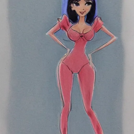 Image similar to milt kahl sketch of victoria justice with kim kardashian body