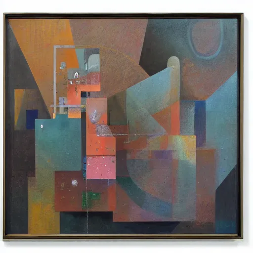 Prompt: a painting by shaun tan of an abstract maximalist sculpture by the caretaker