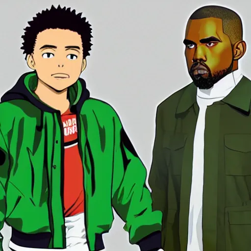 Prompt: izuku midoriya and kanye west