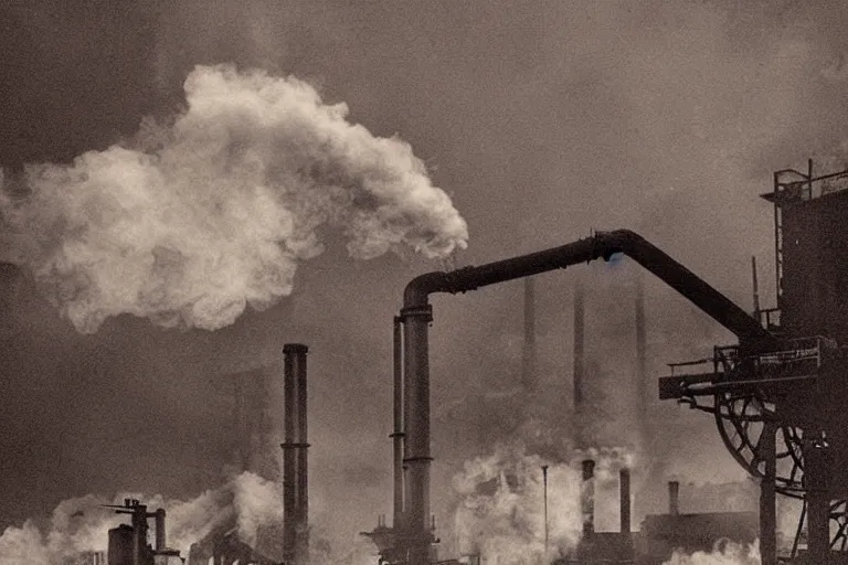 Prompt: industrial revolution smoke