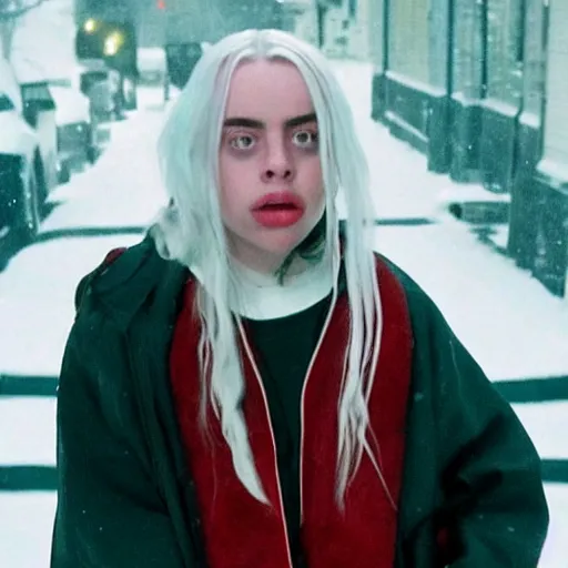 Image similar to billie eilish in movie home alone