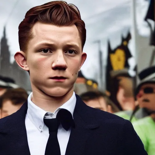 Image similar to tom holland as adolf hitler