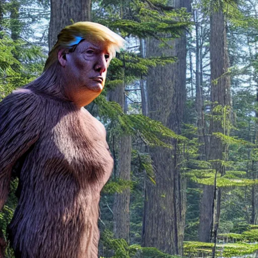 Image similar to trump as bigfoot