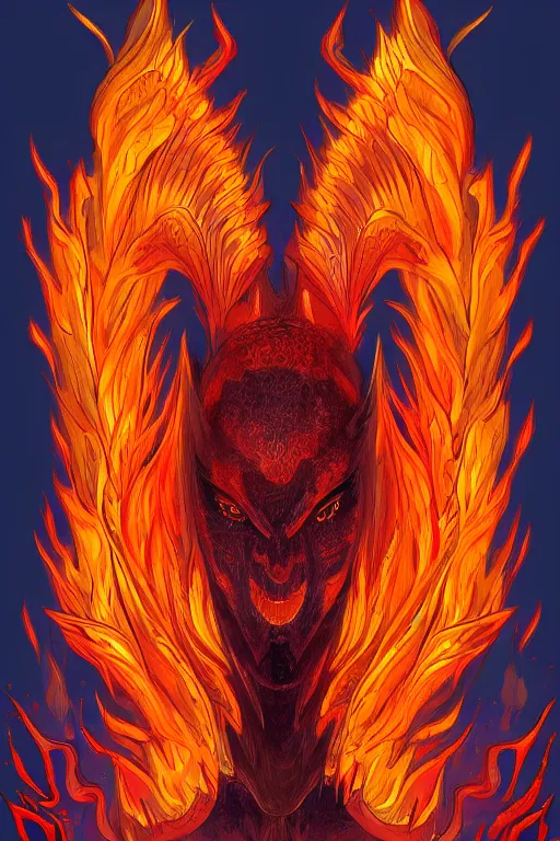 Image similar to fire monster, symmetrical, highly detailed, digital art, sharp focus, trending on art station, anime art style