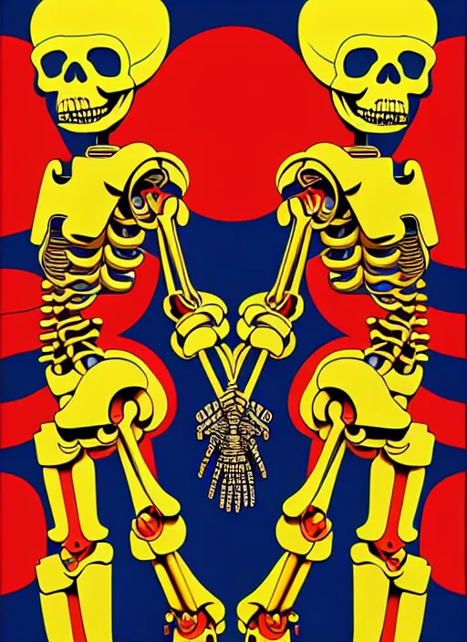 Image similar to skeleton mecha by shusei nagaoka, kaws, david rudnick, airbrush on canvas, pastell colours, cell shaded, 8 k