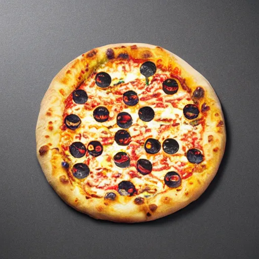 Image similar to galaxy made of pizza