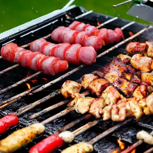 Image similar to bbq under heavy rain