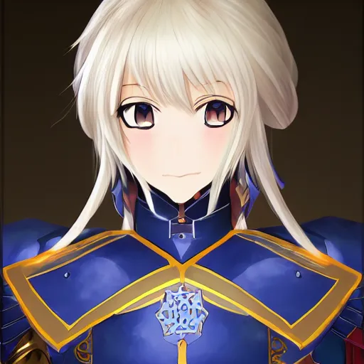 Image similar to portrait of artoria pendragon the knight of the holy sword of light, anime fantasy illustration by tomoyuki yamasaki, kyoto studio, madhouse, ufotable, trending on artstation