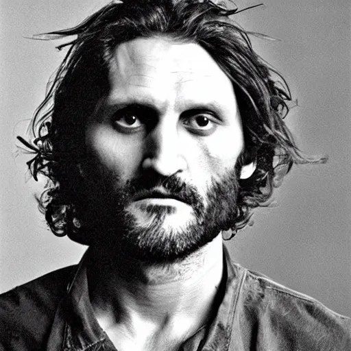 Image similar to dark academia spiritless detailed portrait of vincent gallo at elderly age of 1 0 5