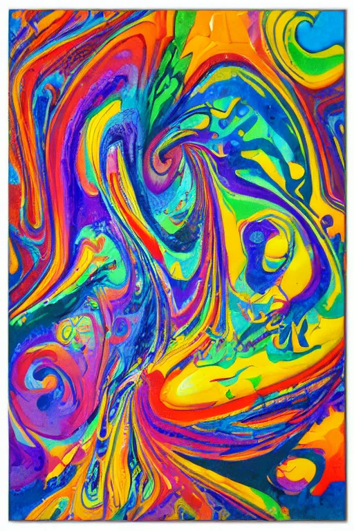Prompt: Dr. Simi, acrylic paint pour, watercolor, marbling, graffiti, very detailed, large white border, 144x144 canvas, hd, high resolution print :1 CMYK :1