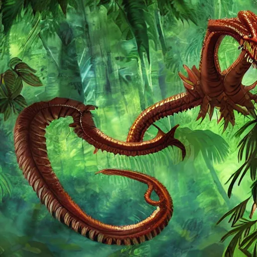 Prompt: an amazon rainforest wyrm