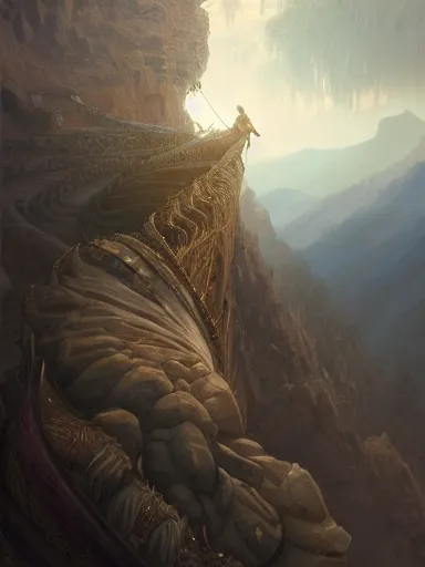 Prompt: back of a powerful king looking to the very distant horizon full of montains and valleys. intricate, elegant, highly detailed, digital painting, artstation, concept art, sharp focus, illustration, by justin gerard and artgerm, 8 k