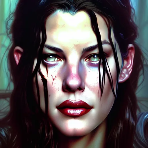 Prompt: beautiful digital painting liv tyler the evil dead with high detail, 8 k, stunning detail, photo by artgerm, greg rutkowski and alphonse mucha, unreal engine 5, 4 k uhd