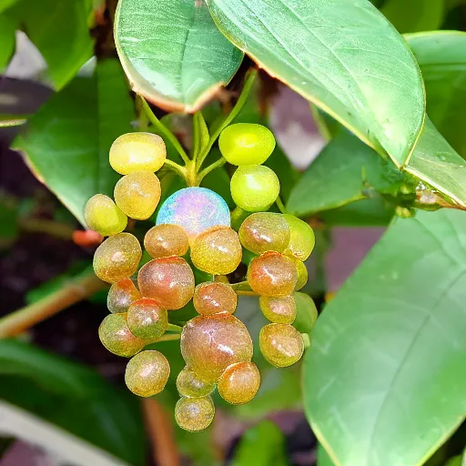 Image similar to a plant with opals growing from it instead of fruit